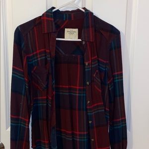 Abercrombie and Fitch red/blue flannel